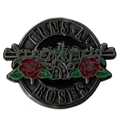Image of Rock Off officially licensed products Guns N&#039; Roses Silver Circle Logo Pin Badge One Size