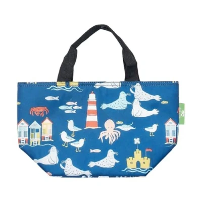 Image of ECO CHIC Lightweight Foldable Insulated Lunch Bag Water Resistant Cooler (Seaside Navy)