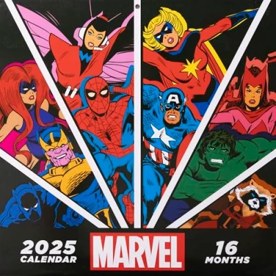 Image of Pyramid International Marvel 2025 Calendar Official 16 Month Superhero Planner, Iconic Heroes, Large Grid for Notes, Gift Fans