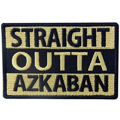 Image of Tactical Straight Outta Azkaban Patch Military Badge Morale Aplique Embroidered Fastener Hook &amp; Loop Emblem