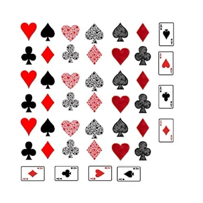 Image of Cards and las vegas slots casino Collection (Playing Water Nail Decals Art)