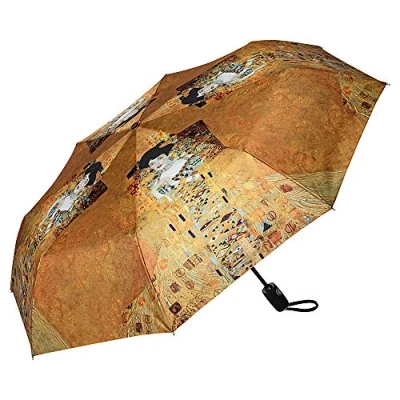 Image of VON LILIENFELD Folding Pocket Umbrella Automatic Telescopic Art Lightweight auto Open Men Women Gustav Klimt Adele