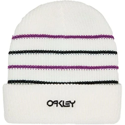 Image of Oakley B1b Stripe Hat Beanie, White, One Size