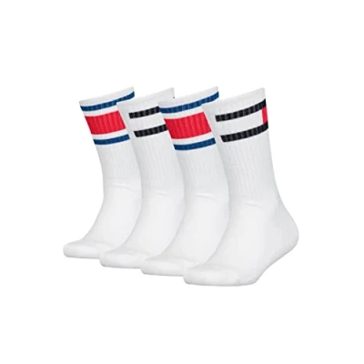Image of Tommy Hilfiger KIDS FLAG 4 PACK Unisex Socks for kids, Size: 2.5 5, White