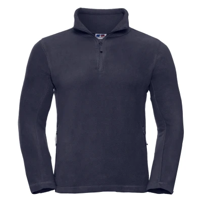 Image of Russell Athletic Mens 1/4 Zip Outdoor Fleece Top (French Navy) Multicolour Size Large