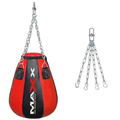Image of MAXX BLACK RED MAIZE bag Heavy Kick Punching Bags Chain Boxing Punch MMA Gloves (BAG+CHAIN)