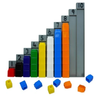 Image of DIDAX 210838 1 10 Unifix Counting Stair, Multicolor, 8 1/10 x 1/2 1/4 in