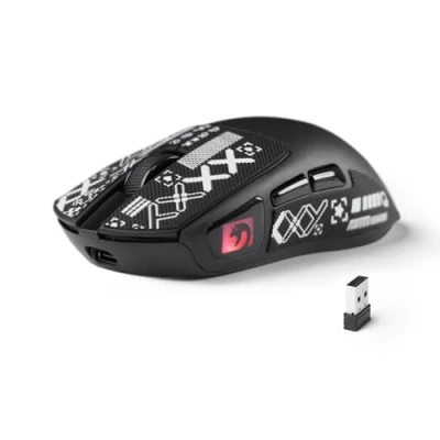 Image of MAMBASNAKE M4 Ultra Light Wireless Gaming Mouse, 53g, PAW3311 Sensor, 24000 DPI, Tri Mode Bluetooth/2.4G/Wired, RGB Lighting, 400mAh Battery, 20M Clicks, for Gaming/Work Black&amp;Stickers