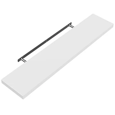Image of CASARIA® 110cmx23cm Matt White Floating Shelf Including Bracket Wall Shelving Living Room Kitchen Bedroom Office 38mm Thick Hidden Fixing 15kg Capacity MDF