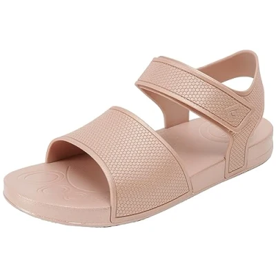 Image of Fitflop Unisex Kids Iqushion Pearlised Sandal With Backstrap Flip Flop, Rose Gold, 2 UK