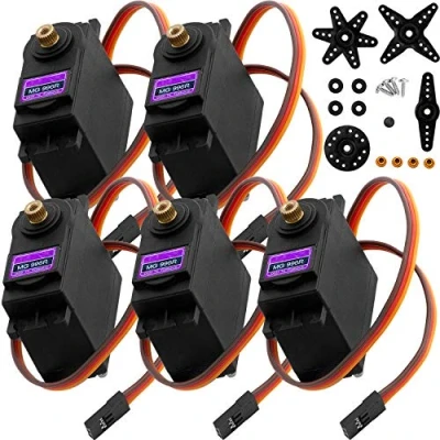 Image of AZDelivery 5 x MG996R Digital Servo Motor Metal Gear High Speed Torque Helicopter Airplane Boat RC compatible with Arduino including eBook