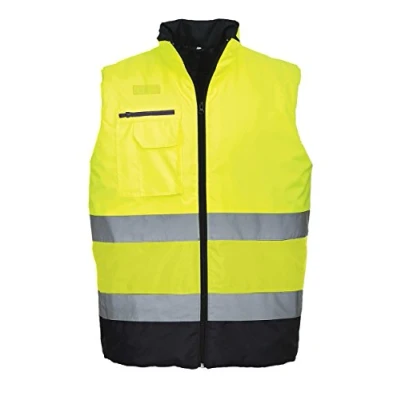 Image of Portwest Hi Vis Two Tone Bodywarmer Yellow/Navy Medium