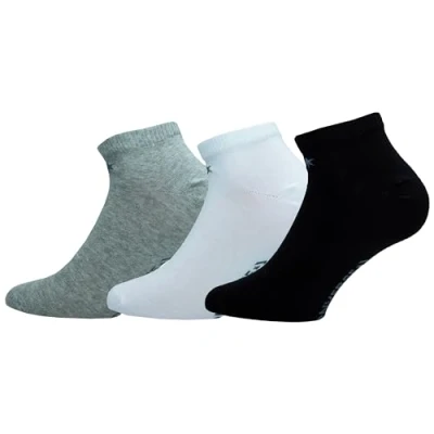 Image of Converse 3 Pairs Low Cut Socks Ankle Length Smooth Toe Stitching Cotton Unisex (Multicolour (Grey, White, Black), UK 6 8), Multicoloured 39 42
