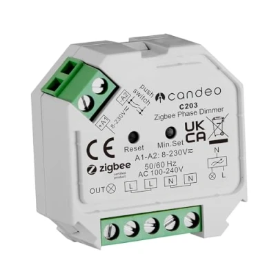 Image of Candeo Zigbee Dimmer Module compatible with Amazon Echo, Echo Studio, Philips Hue, Smartthings, Hubitat