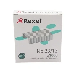 Image of Rexel No.23/13 mm Heavy Duty Staples, For Stapling up to 90 Sheets, Use with Staplers, Box of 1000, 2101053, Count (Pack 1)