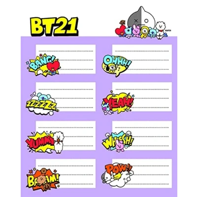 Image of Grupo Erik BT21 Official Merchandise Stickers Sticky Labels Food Self Adhesive Gift Tag School Kawaii Gifts