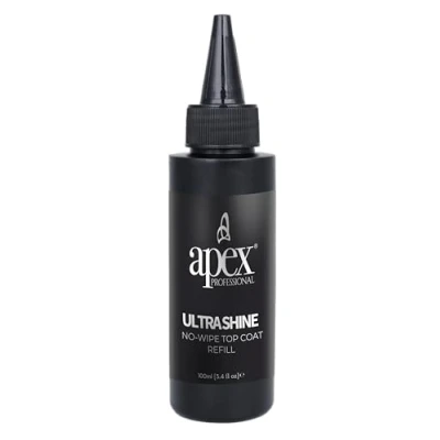 Image of Apex® Professional 100ml No Wipe Gel Top Coat Refill, UV/LED, Easy to Apply, Long Lasting, Clear High Gloss Finish, and Home Use