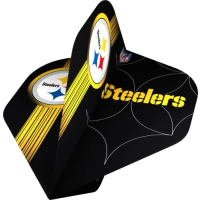 Image of Officially licensed NFL Pittsburgh Steelers Professional American Football Standard No2 Dart Flights (F3845)