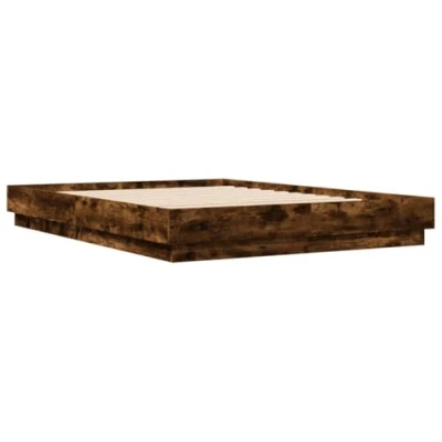 Image of vidaXL Bed Frame without Mattress Smoked Oak 140x200 cm