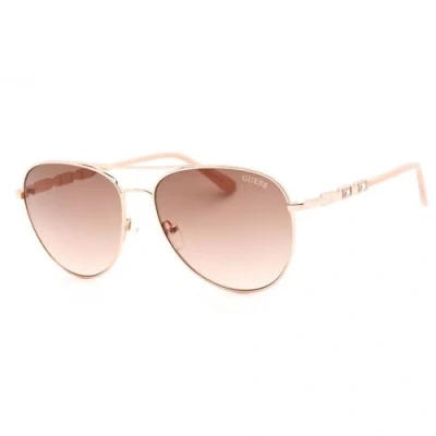 Image of Guess Aviator Womens Shiny Rose Gold Brown Gradient GF6143 Metal One Size