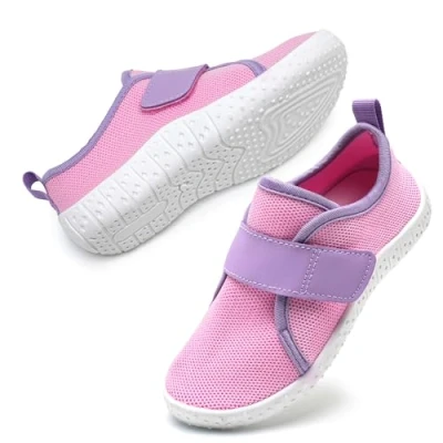 Image of Water Shoes Kids Beach Girls Swim Mesh Aqua Hook Loop Pool Sea Shoes(PinkPurple 28EU)