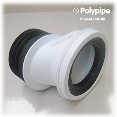 Image of Polypipe Kwickfit 4&quot; 110mm Offset 40mm Down WC Toilet Pan Connector White SK52