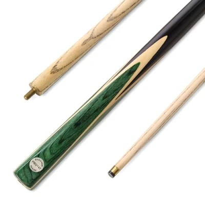 Image of PRO147 WINDSOR 57 Inch 2 Piece Centre Joint Ash Snooker Pool Cue with 9.5mm Tip (Green)