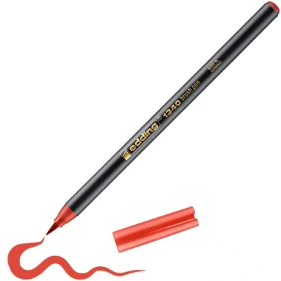 Image of edding 1340 Brush pen RED Fibre with Flexible Style Tip