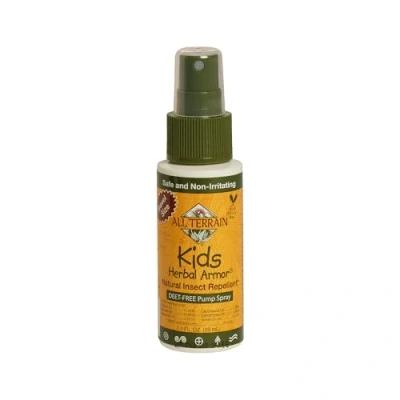 Image of Kids Herbal Armor DEET Free Pump Spray 2 oz. Travel Size Insect Repellent, Plant Based and All Natural, Safe for Family Pets, Mosquito Bug Protection