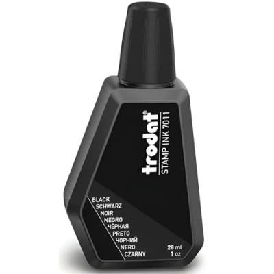 Image of Trodat Black Ink Bottle 28 ml Replacement For Hand Stamp Pads