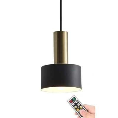 Image of Mini Pendant Light Battery Operated with Remote,1 Modern Ceiling Small Hanging Lamp indoor Cordless Chandelier Metal Lighting Fixture Decor for Kitchen Island Bedroom Dining Room Bar ( C