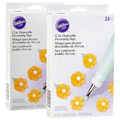 Image of Wilton Disposable Decorating Piping Bags, 30.4cm (12in), 12 Pieces, Multipack of 2