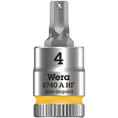 Image of Wera Zyklop 8740 A HF Bitnuss with 1/4 Inch Drive Holding Function, Yellow, 05003333001