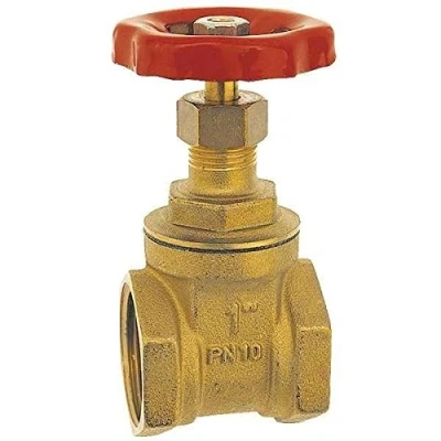 Image of 3/4&quot; Inch BSP Strong Brass Sluice Gate Valve Water Stop with Red Head Handle