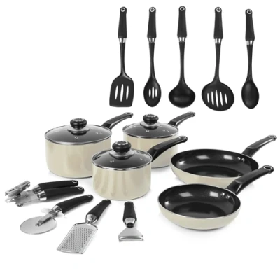 Image of Morphy Richards Equip 14 Piece Pan Tools Set Cream