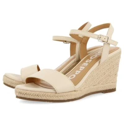 Image of GIOSEPPO Women&#039;s zhepe Espadrille Wedge Sandal, Ivory White, 7.5 UK