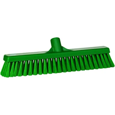 Image of Vikan 31792 Fine Sweep Floor Broom Head, Polypropylene Block, 16 1/2&quot; Polyester Bristle, Green