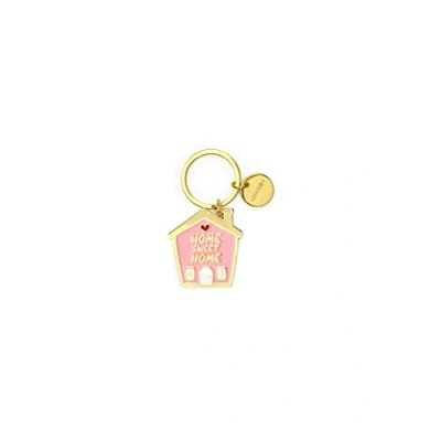 Image of Legami Enamel Metal Keychain, What a Key Ring!, L 7 cm, Zinc, House Theme, Ring with Spiral Ring, Polished Finish, Brilliant Colours, Charm for Embellishing the Bag, House, Taglia unica