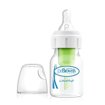 Image of Dr Brown&#039;s Natural Flow Anti Colic Narrow Baby Bottle, 2oz/60ml with Preemie Teat, 1 Pack