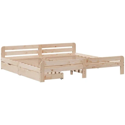 Image of vidaXL Bed frame without Mattress 200x200 cm Solid Wood Pine