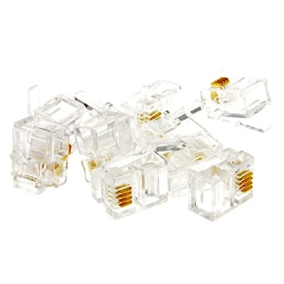 Image of kenable RJ11 6P4C Crimps Ends Plugs for crimping ADSL cables 10 pack