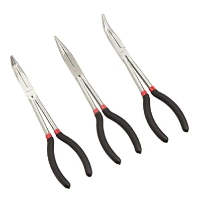 Image of Amazon Basics Long Reach Pliers Set Black, 3 Count