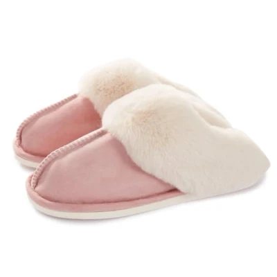 Image of Women Men Slipper Memory Foam Fluffy Slip on House Suede Fur Lined/Anti Skid Sole Indoor &amp; Outdoor Pink 05 3.5/5 UK 270(40 41)