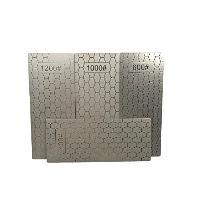 Image of YJZ 4Pcs Diamond Sharpening Stones,Ultra Thin Single Side Honeycomb Plate Honing Stone 400/600/1000/1200 Grit,2.48x5.94 Inch