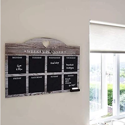 Image of Chalkboards UK Chalkboard Weekly Planner, Wood Effect, 575 x 410 mm