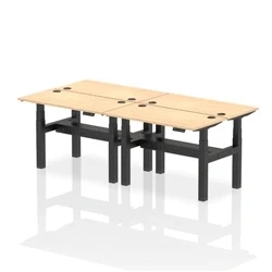 Image of Air B2B 1200x600mm Height Adjustable 4P Bench Desk CP Maple/Black