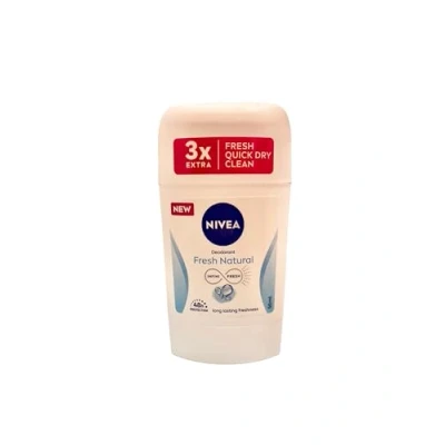 Image of Nivea fresh natural deodorant stick (40 ml), without aluminium (ACH) with floral fragrance, 48h antibacterial protection, nourishes the skin