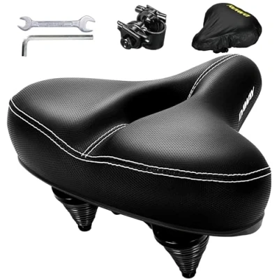 Image of DAWAY C30 Large Wide Bike Seat Most Comfortable Oversized Bicycle Saddle for Peloton, Mountain, Road, Cruiser, Stationary, Exercise Bikes Soft Foam Padded Men, Women &amp; Seniors Gift