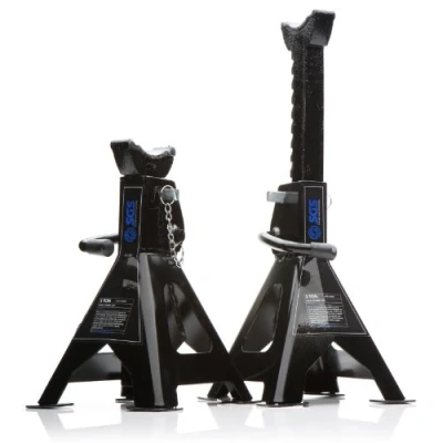 Image of SGS 6 Tonne Ratchet Axle Stands, Steel &amp; Safety Locking Pin Range: 288mm 425mm