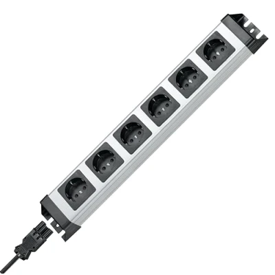 Image of Kopp 229420012 POWERversal 6 fach, GST18, silber schwarz, black, silver, 6fach